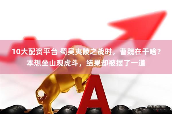 10大配资平台 蜀吴夷陵之战时，曹魏在干啥？本想坐山观虎斗，结果却被摆了一道